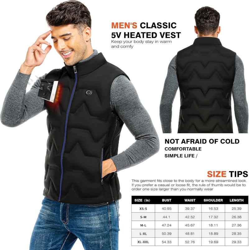 Vofuoti Heated Vest Men Women with Battery Pack Included, Lightweight USB Rechargeable Electric Heating Vest - Image 2